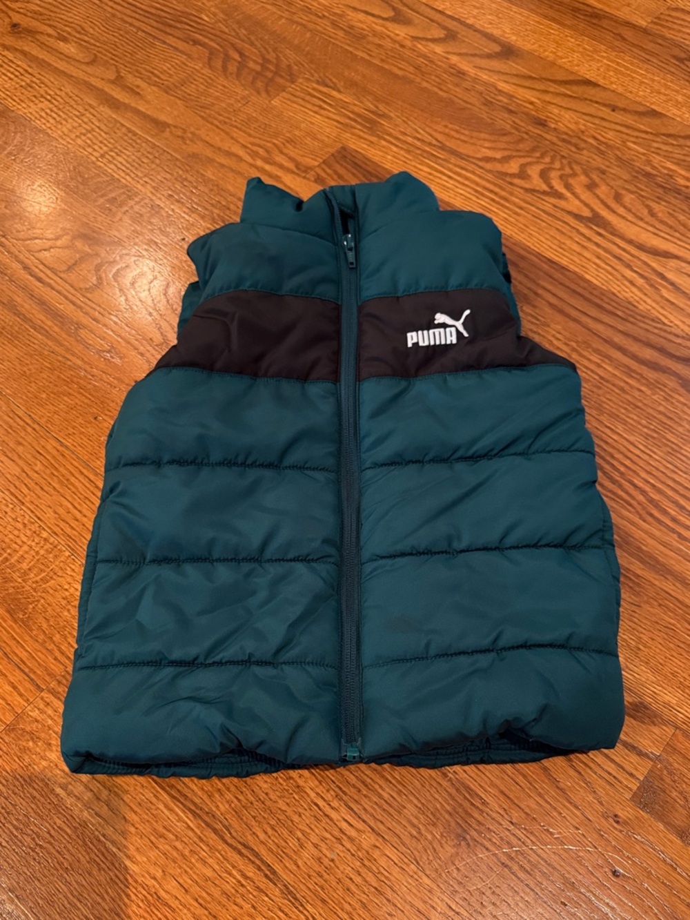 Puma Kids Teal and Black Puffer Vest